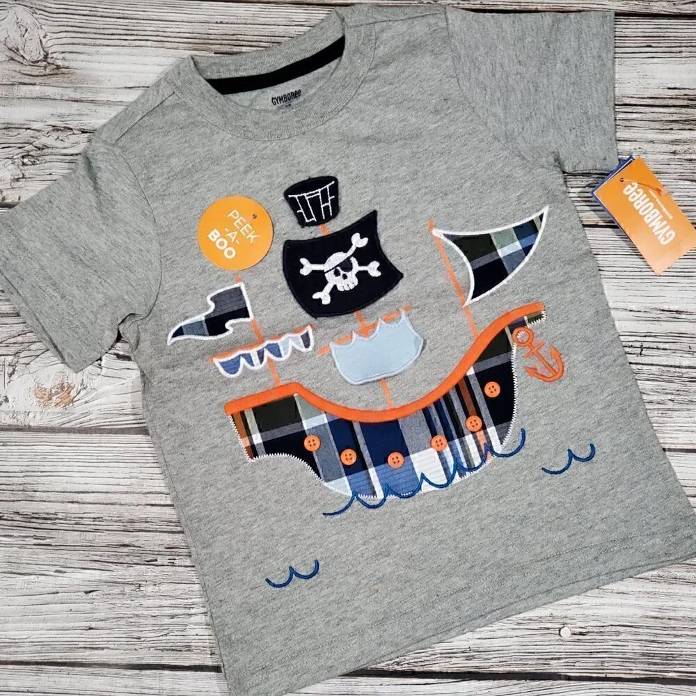 Pirate Ship T-Shirt and Shorts Outfit Gymboree Whale Hello There Collection NWT